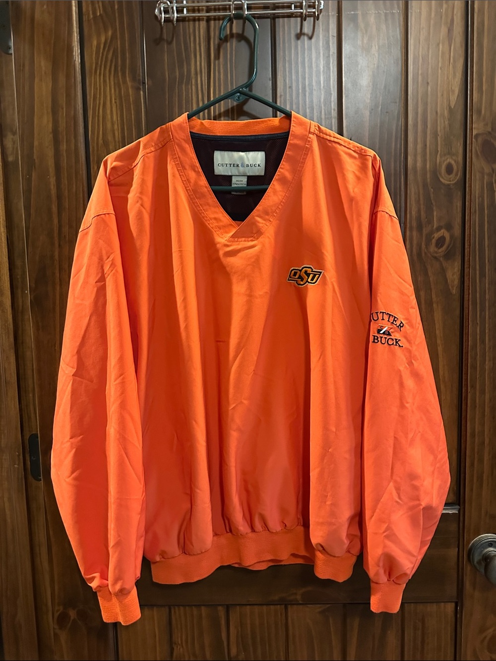 Cutter & Buck Orange OSU V‑Neck Pullover Windbreaker
